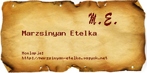 Marzsinyan Etelka névjegykártya